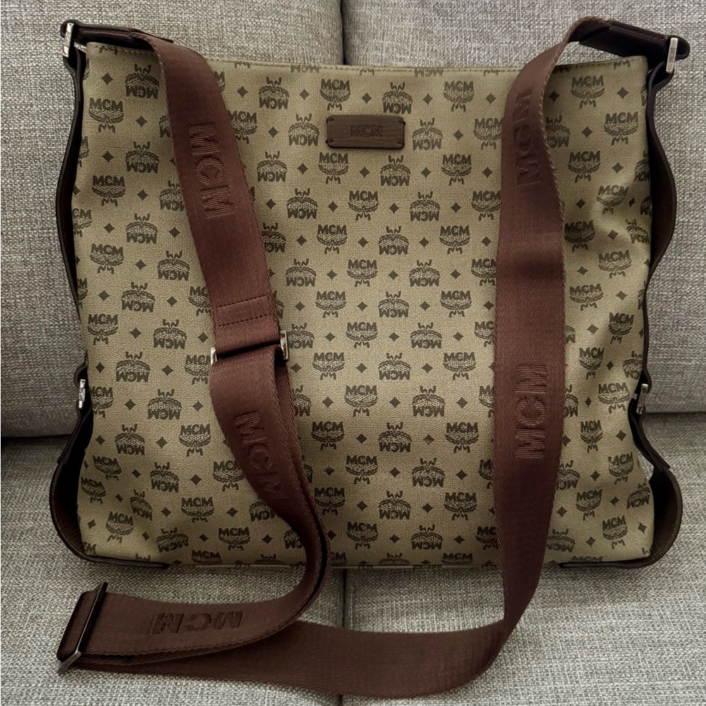 MCM Large Brown Messenger Bag